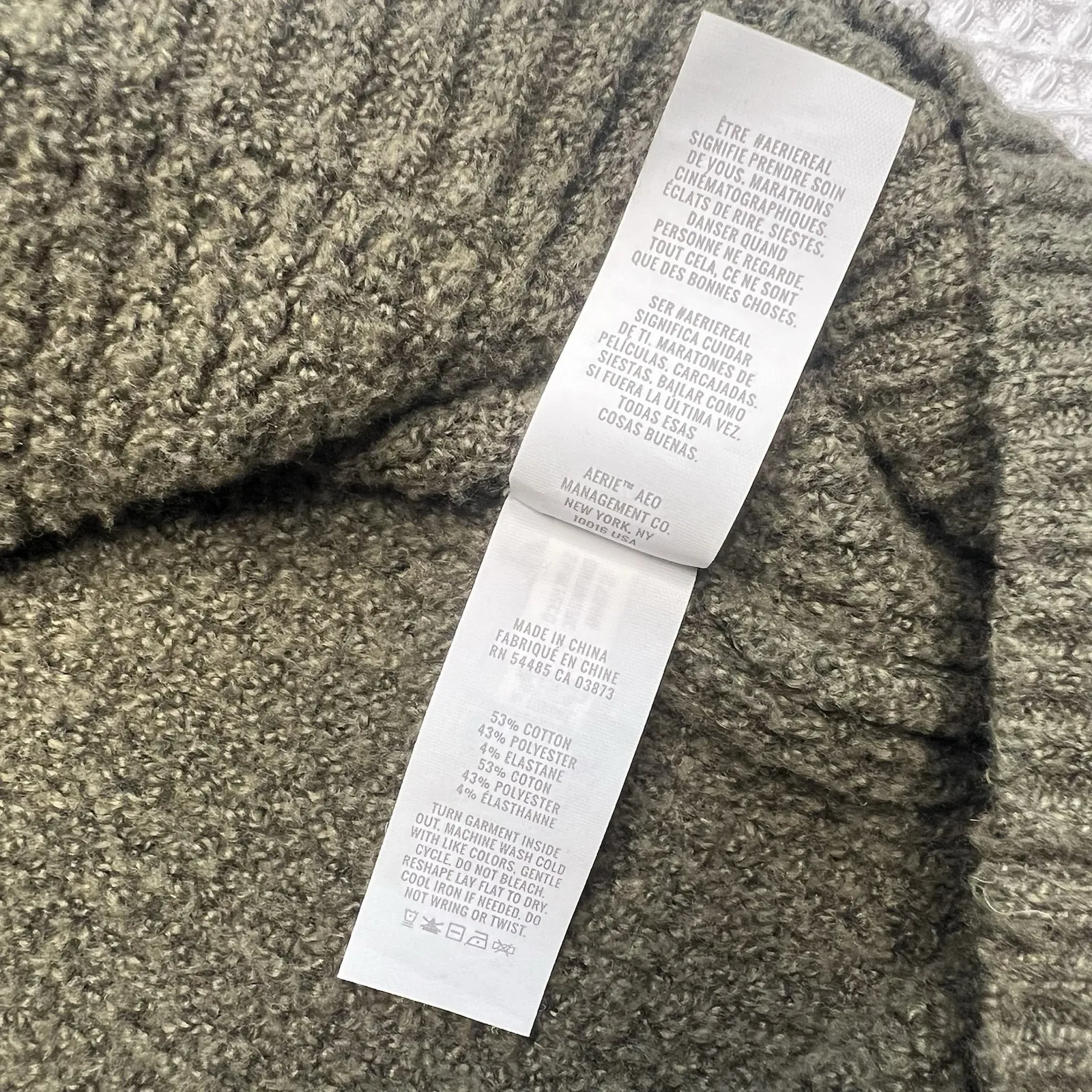 Aerie Cozy Up Waffle Quarter Zip Sweater Oversized Mock Neck Top Woman's Size XS - Image 4