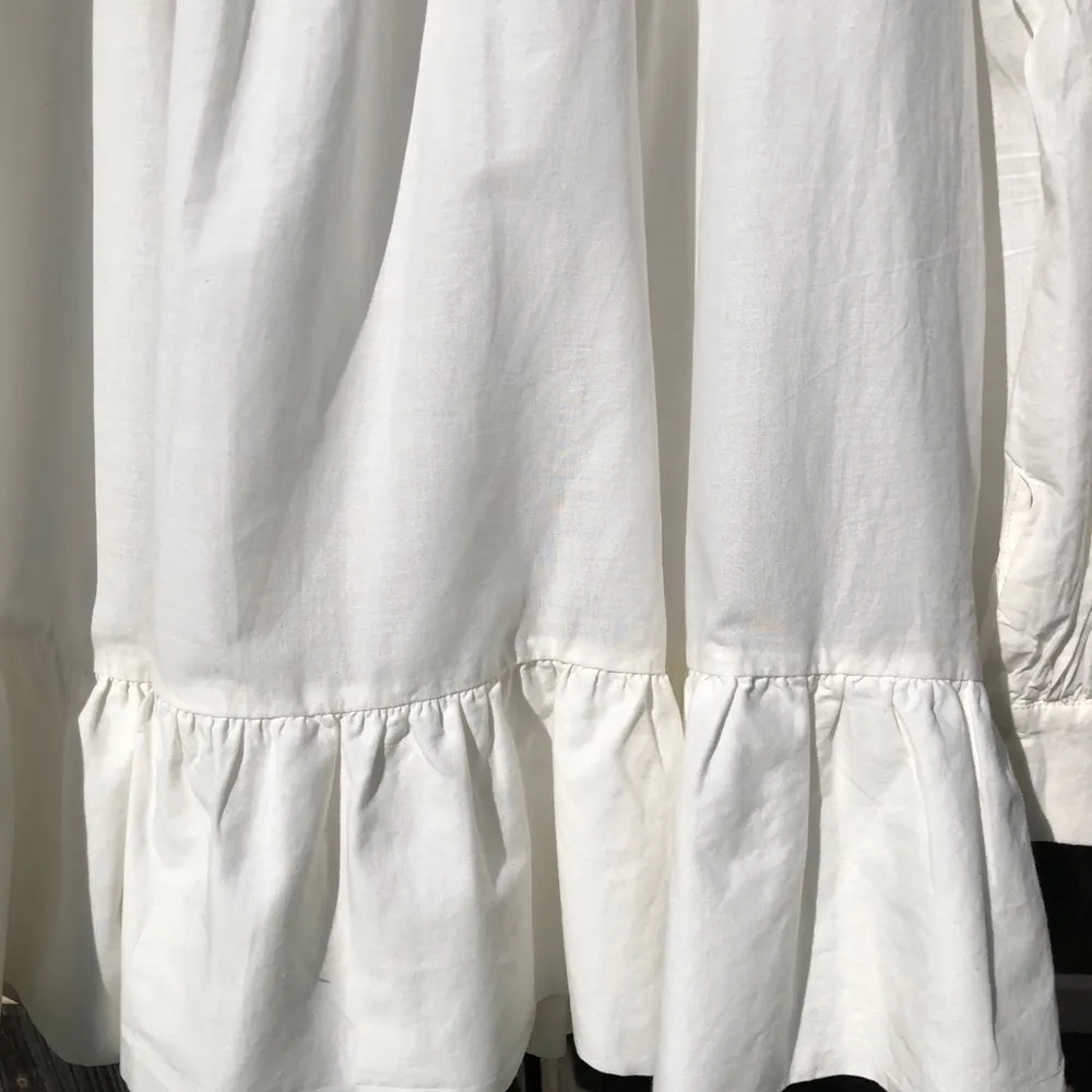 Zara White Embroidered Long Sleeved Loose Blouse S - Image 11