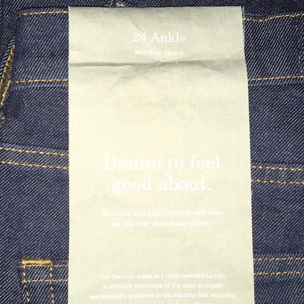 NWT Everlane Mid Rise Skinny Ankle Jeans Denim Pants Dark Wash Rinse 24 - Image 8