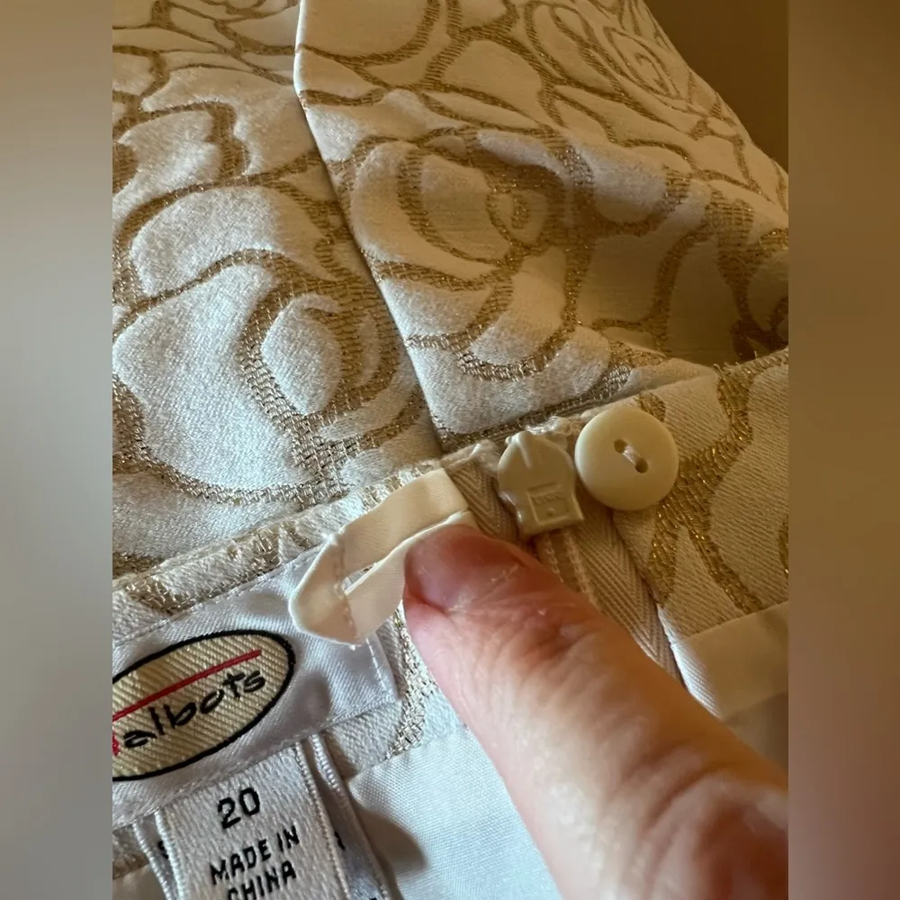 Talbots Skirt All Over Floral Print Glitter Metallic Lined Vintage NWT Size 20 - Image 10