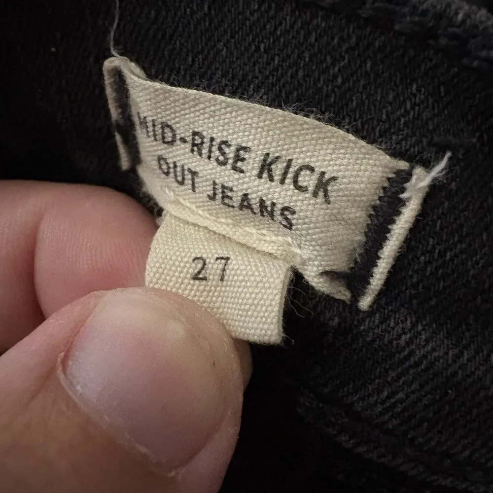 Madewell Mid-Rise Kick Out Crop Jean 27 Women’s Beckley Wash Black NM244 - Image 5