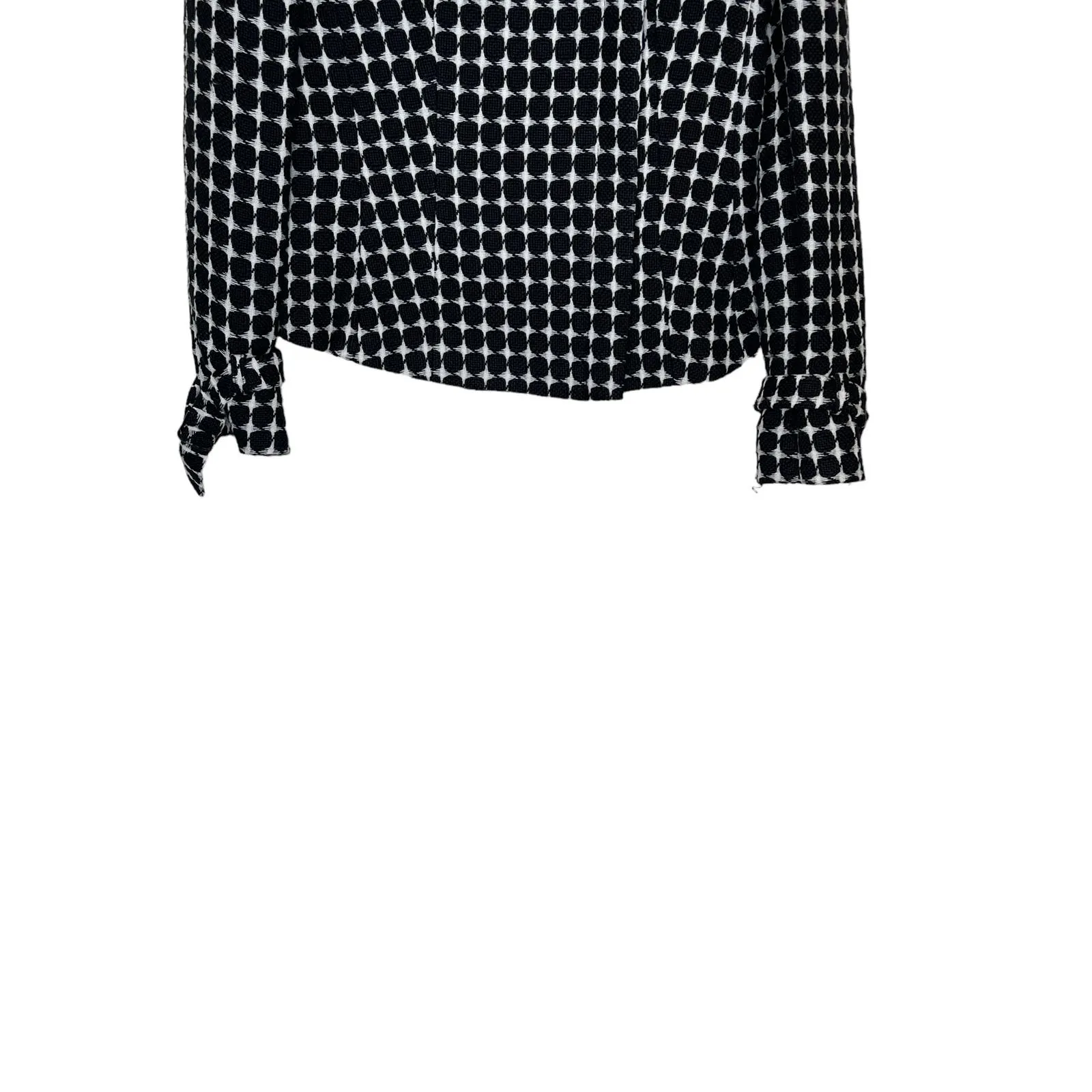 Liliu Women Jacket Vintage Zipper Tweed‎ Long Sleeve Collar Size 8 Black - Image 3