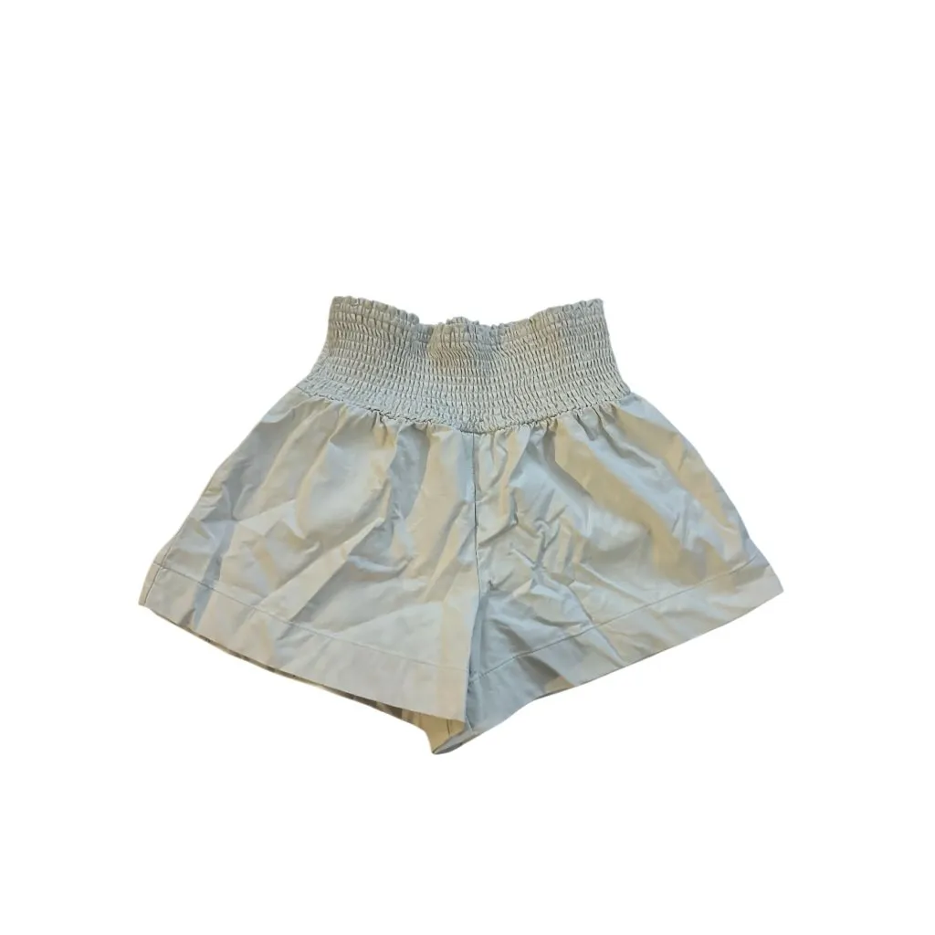 POOKIE & SEBASTIAN Off White Faux Leather High Waist Shorts Size Small - Image 4