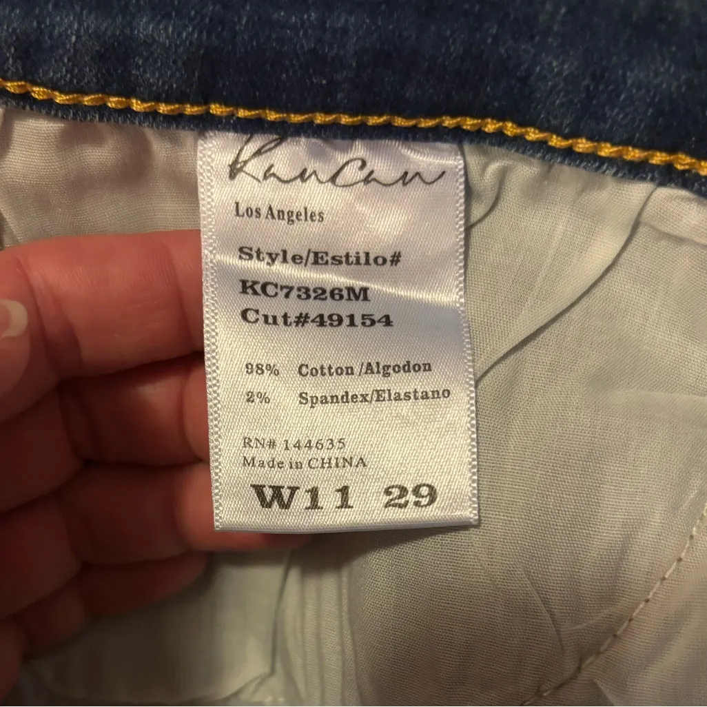 NWT Kancan High Waisted Cuffed shorts sz 11/29 Blue - Image 3