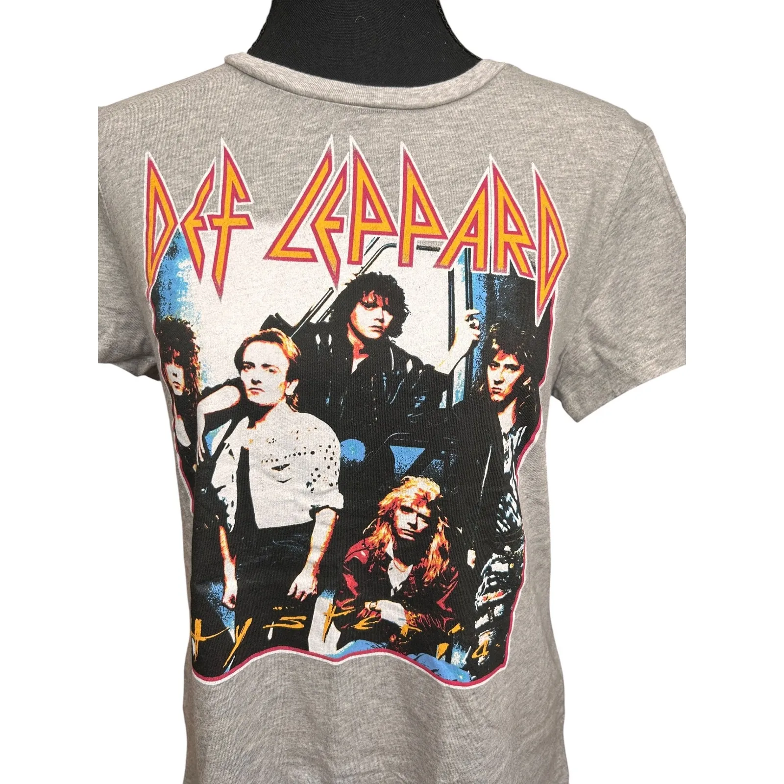Junkfood Def Leppard Rock‎ Band Graphic T Shirt Grey Size Medium - Image 2