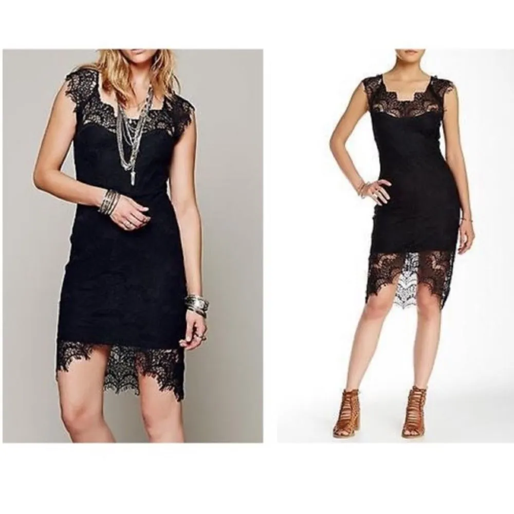 ✨3xHP✨Black Peekaboo Eyelash Lace Bodycon Dress✨ - Image 4