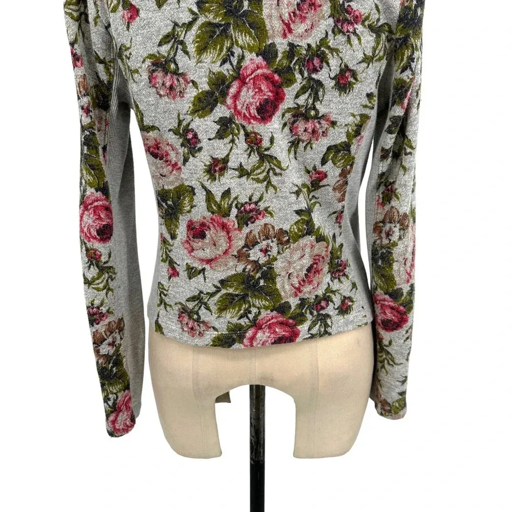 Anthropologie Saturday Sunday‎ Florascape Moto Jacket Sweatshirt Gray Size Small - Image 10