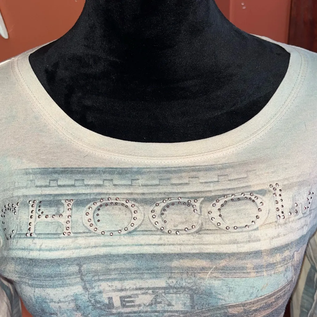 B.L.E.U Y2K bedazzled top Size M - Image 3