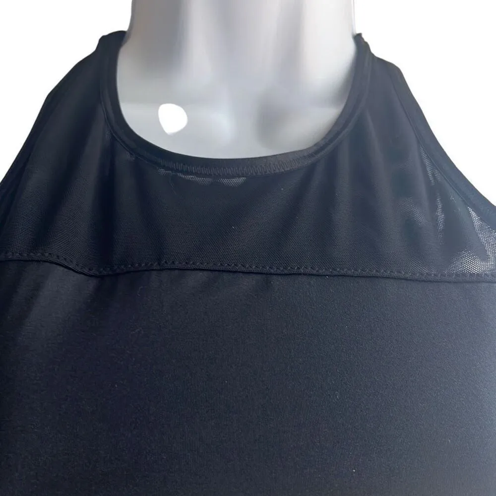 Athleta Black Zenith Tank Top Mesh Racerback Cutout Built-in Bra XS Yoga Workout - Image 3