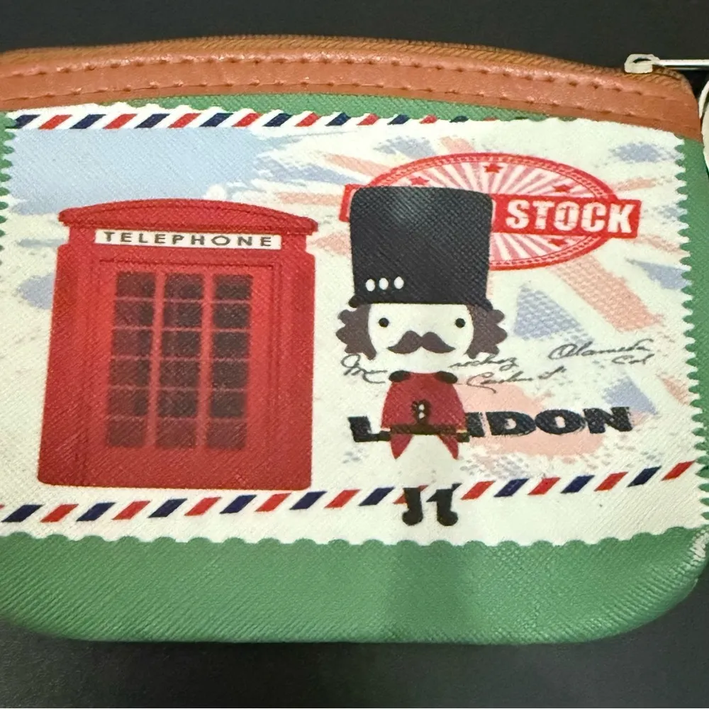 Nw1 London PVC Vinyl Coin Purse with Keychain Red - Image 7