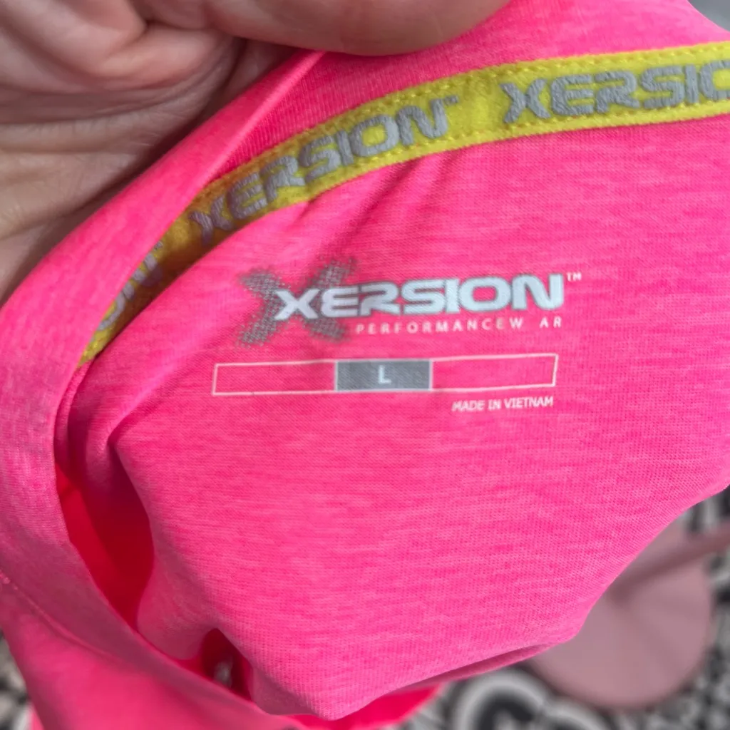 Xersion Bright Pink Long Sleeve Tee Size L - Image 2