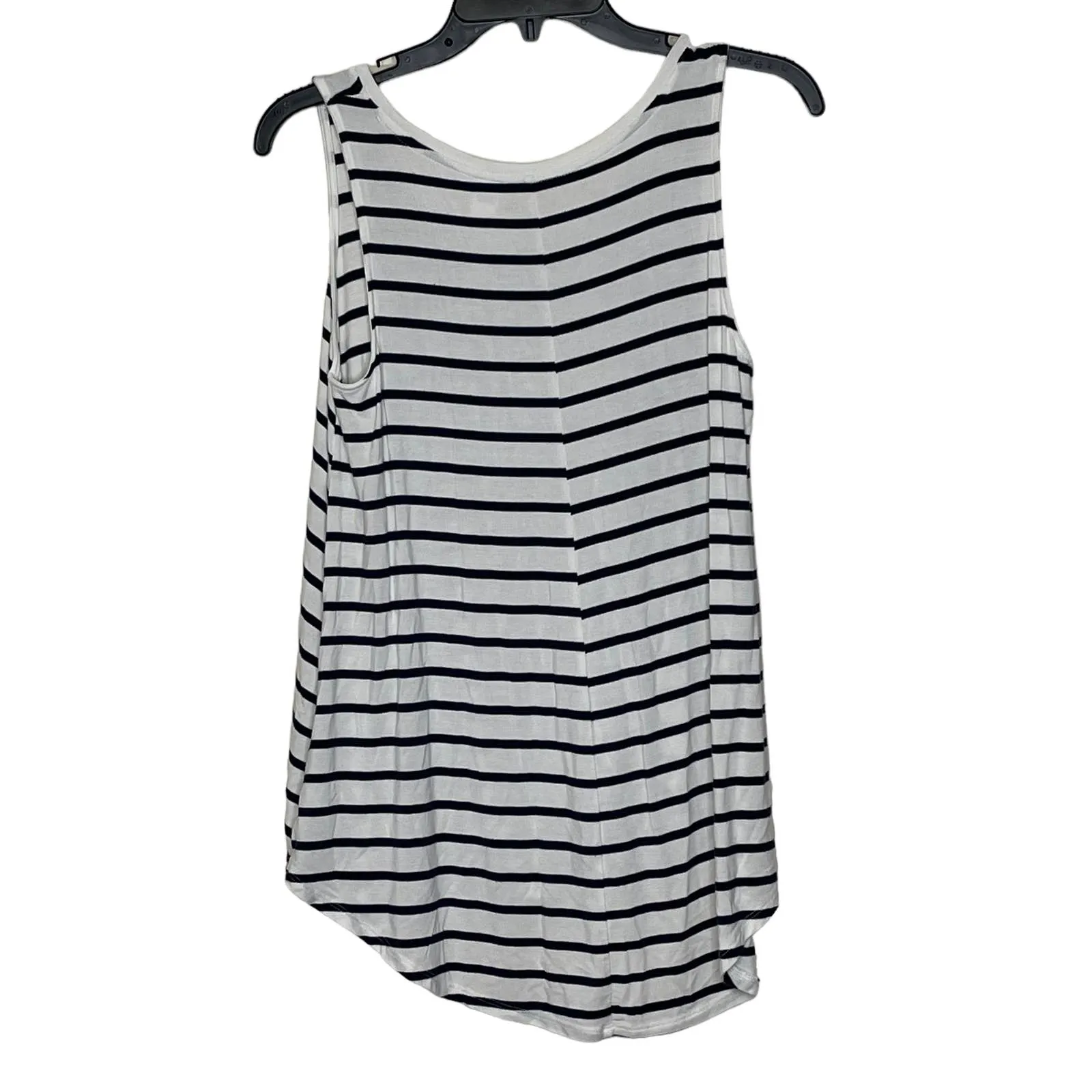 Old Navy Luxe Tank Top Size Small White With Navy‎ Stripes Stretch Womens - Image 8