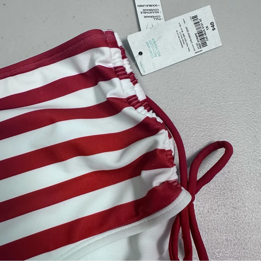 Oasis  Red and White Nautical Bikini Brief - Image 2