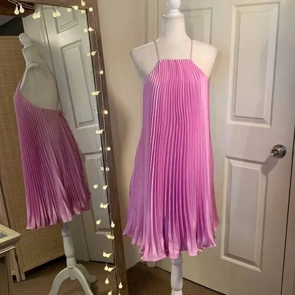 Monique Lhuillier Satin Halter Minidress - Image 5