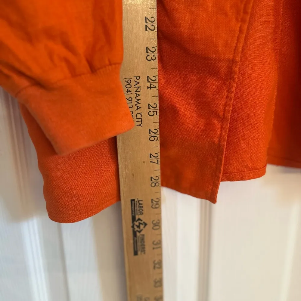 Liz Claiborne 100% Linen Blazer Women’s Sz S Orange Retro Sport Vintage - Image 9