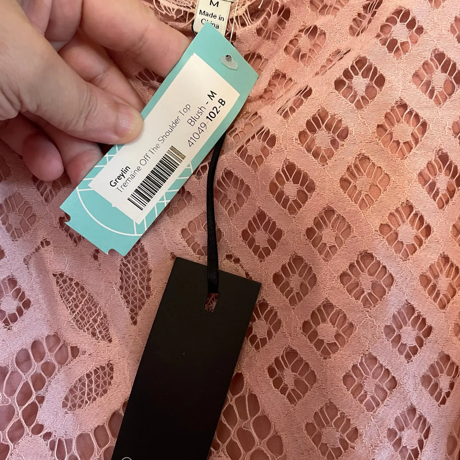 NWT GREYLIN Tremaine Off The Shoulder Short Sleeve Top Sz M Blush - Image 10