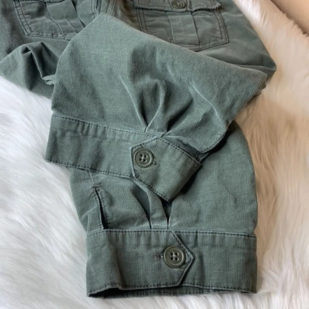 Anthropologie Hei Hei Army Green Corduroy Crop Pants Size 2 - Image 13