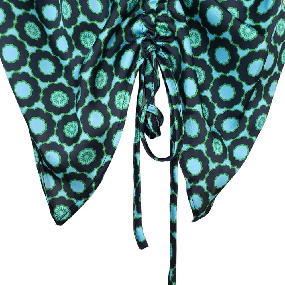 Topshop Womens 10 Floral Tile Print Ruched Camisole NEW - Image 7