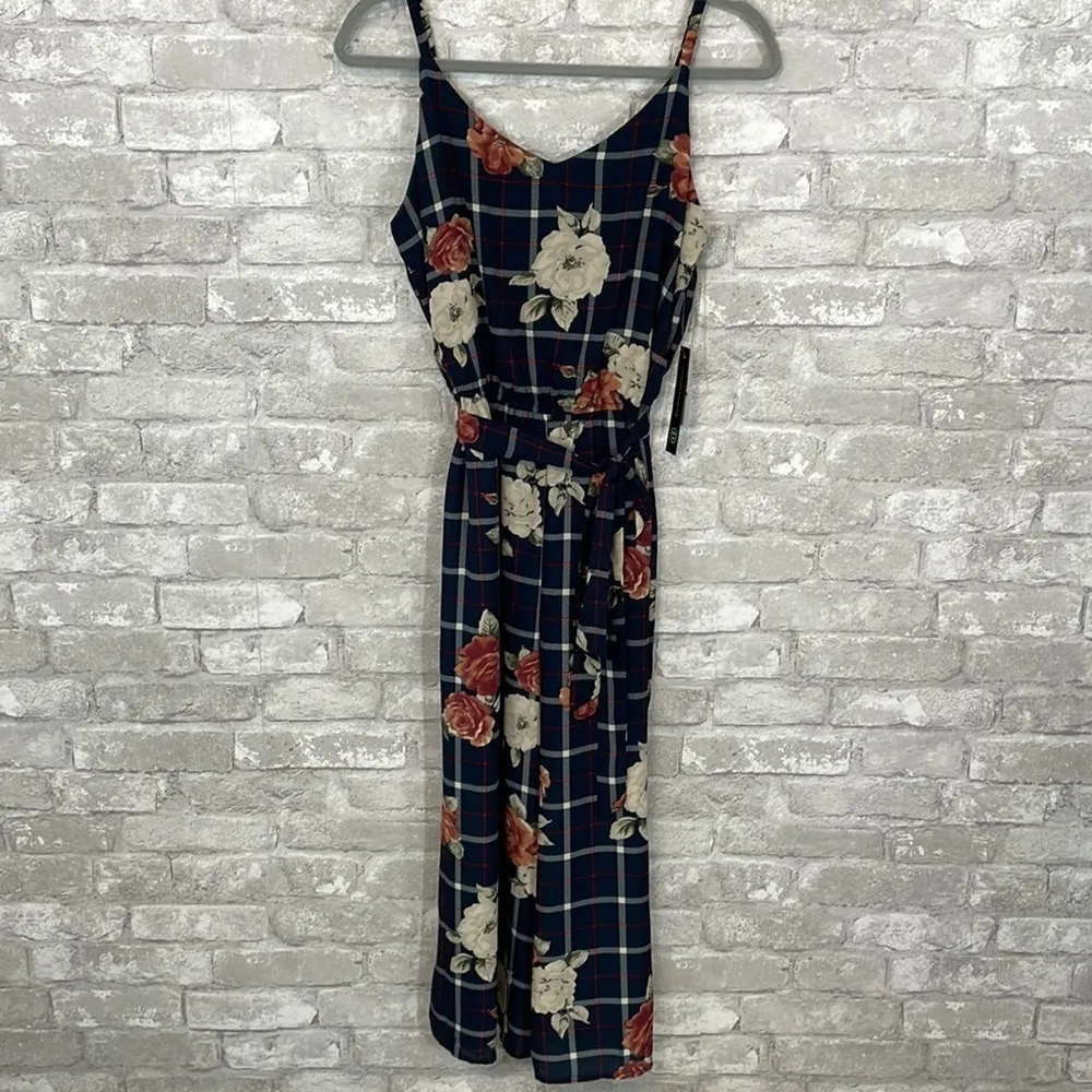 As U Wish Floral Plaid Romper - Image 2