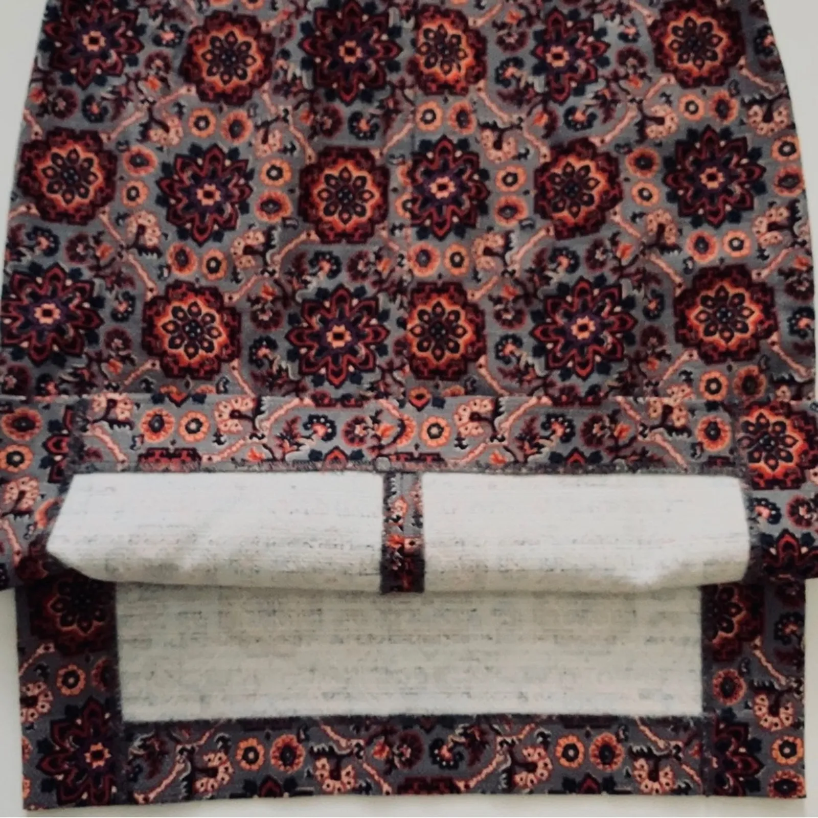 Loft Outlet Skirt Rust Black Floral Medallion Tailored Pencil Skirt Size 0P NEW - Image 6