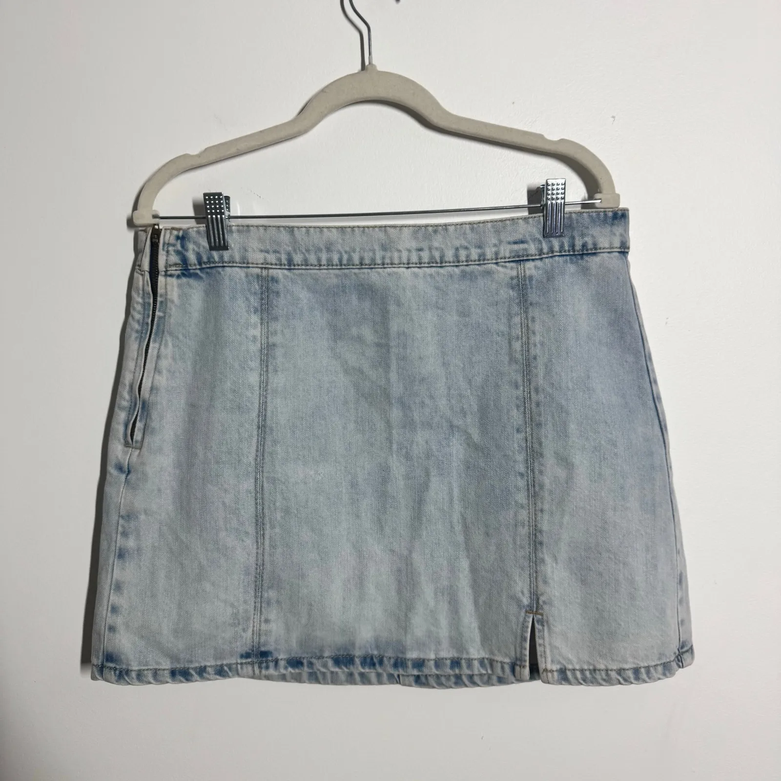Y2K Denim Mini Skirt Juniors 14 Blue Light Wash Minimal Preppy Casual Bratz - Image 2