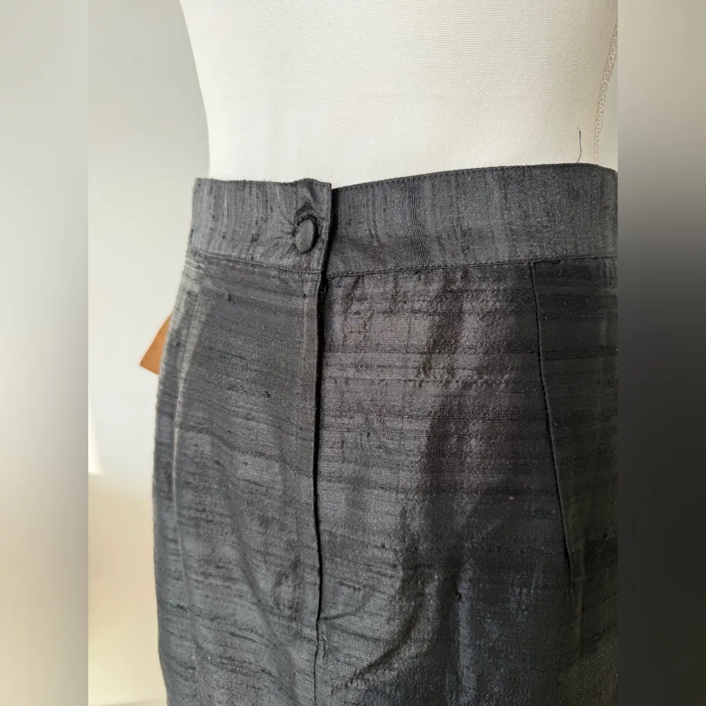 *NWT* Vintage Vanda Mazzeo Black Textured Pencil Skirt Size 8 - Image 7