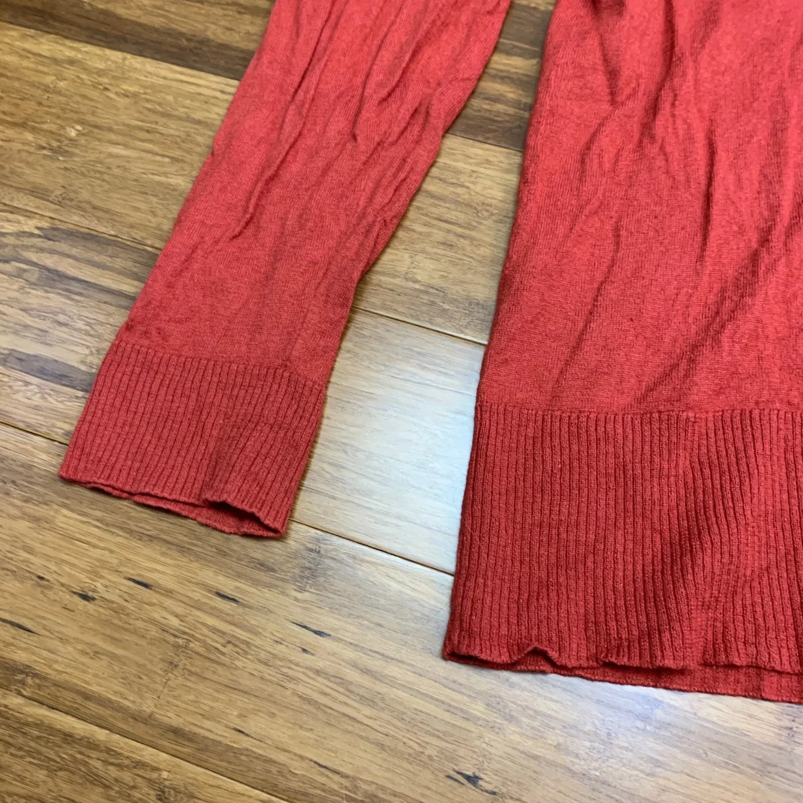 Anne Klein‎ Womens XL Red Button Front Long Sleeve Cardigan Sweater Lightweight - Image 3