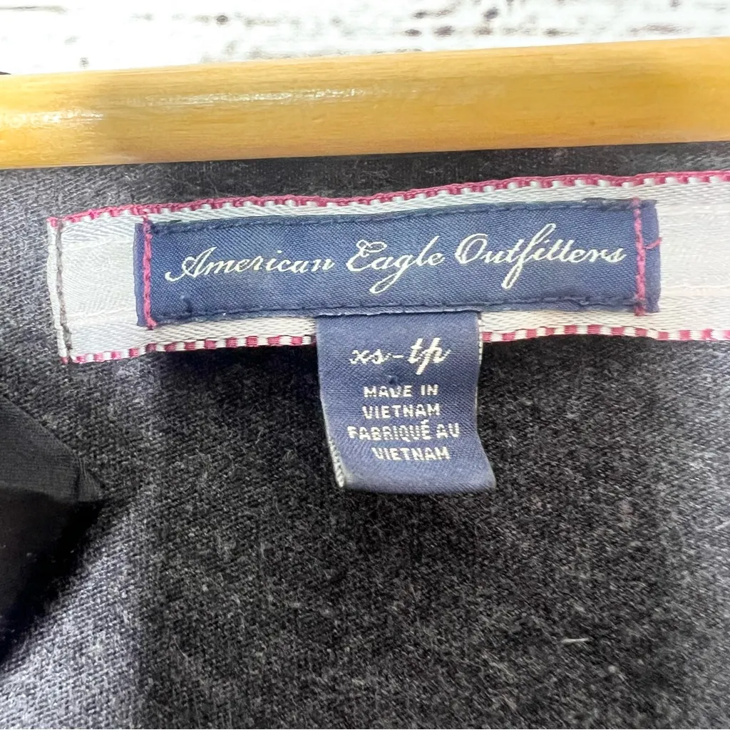 American Eagle Charcoal Gray Babydoll Racerback Tank Top with Black Bow Size XS - Image 5