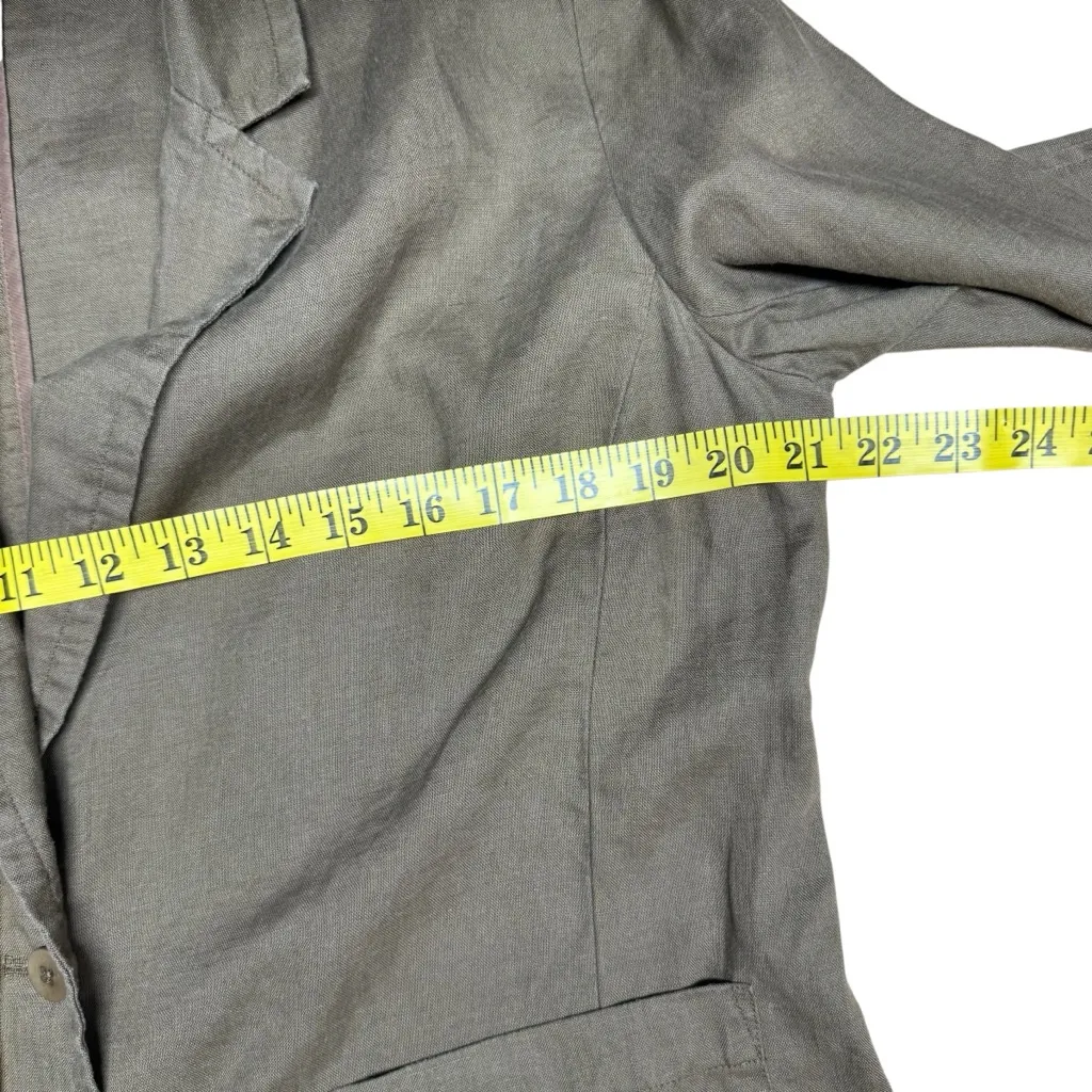 Eileen Fisher Pine Needle Organic Linen Shaped Blazer Jacket Lightweight XL Job - Image 11