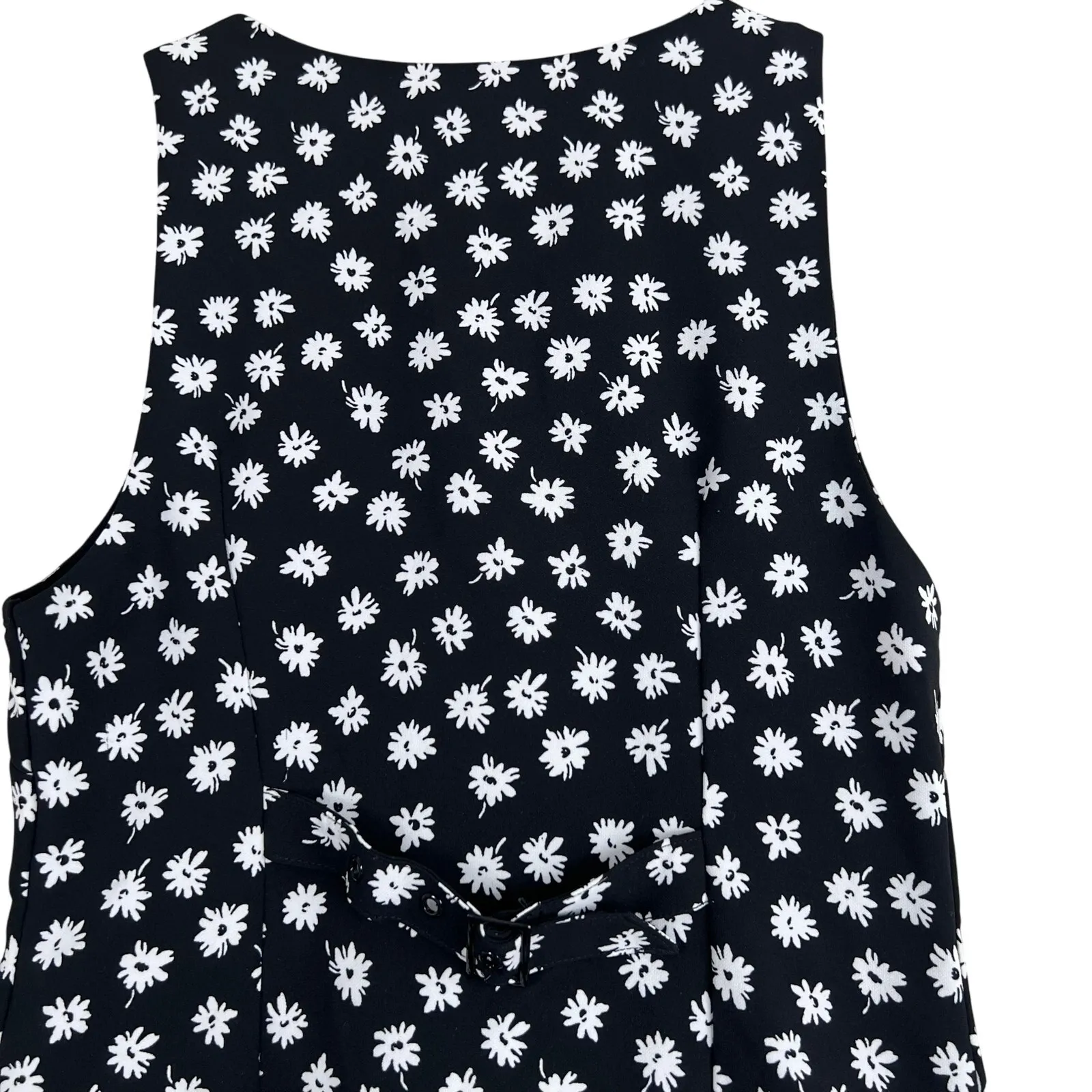 Cooperative Mini Dress Womens 4 Black Daisy Floral Sleeveless 90s Feminine Retro - Image 6
