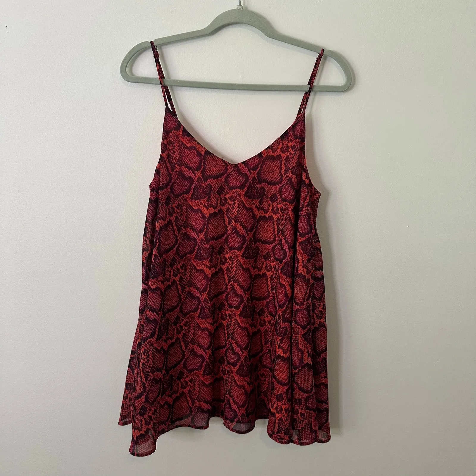 Show Me Your Mumu Circus red & orange snakeskin mini dress size S - Image 12