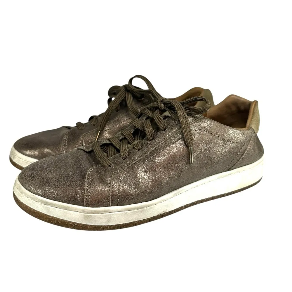 Aetrex Sneakers WMS SZ EU 40 US 9.0 Brown Metallic Blake Leather Comfort Shoes - Image 3