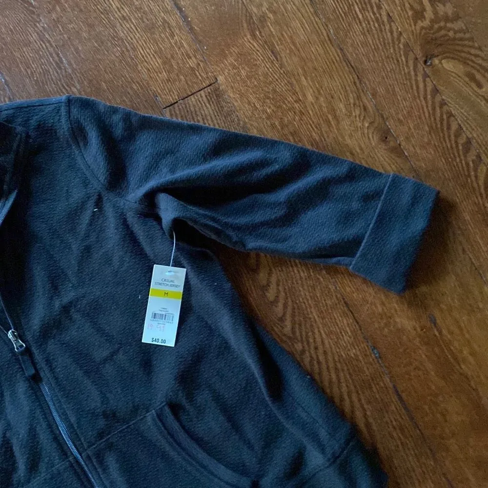 Kim Roger's Casual Stretch Jersey Jacket SIZE M - Image 2