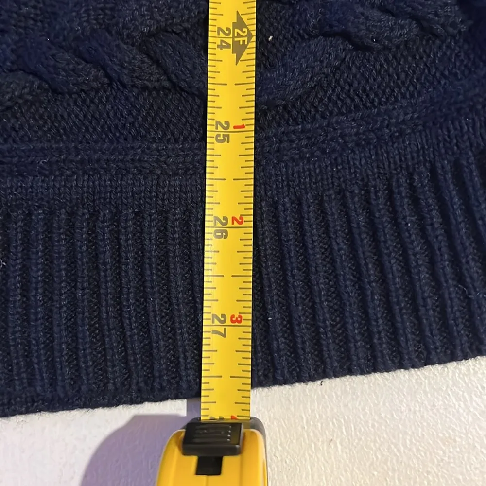 Talbots 100% Cotton Cable-Knit Sweater  Blue S small Nautical Heavy - Image 10