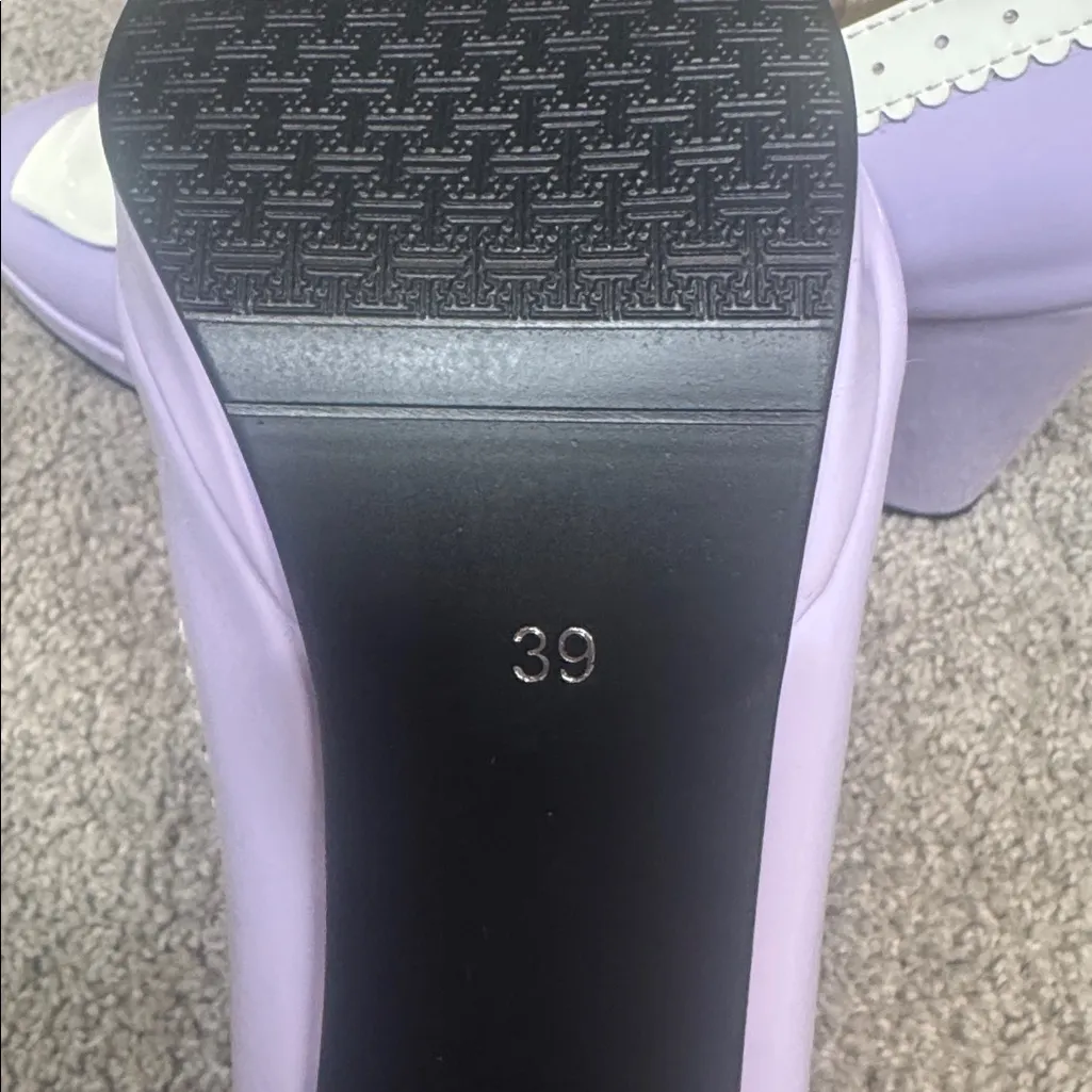 Women’s Purple Chunky Heel Mary Jane Pumps Cute Bow Round Toe Size 8 NEW Purple - Image 6