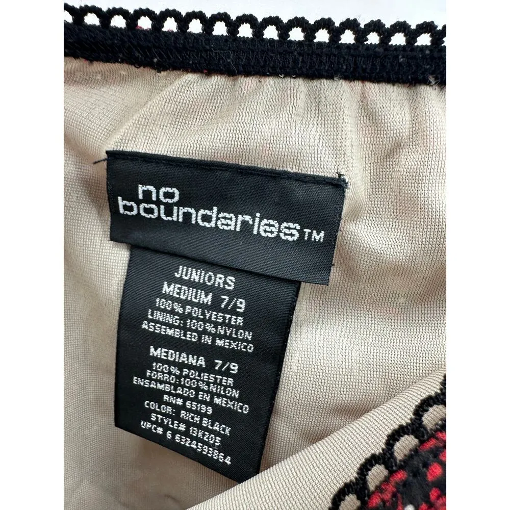 VTG Red Microfloral Short Skirt 90s Y2K Ruffle Stretch Waist Juniors Medium 7/9 - Image 6