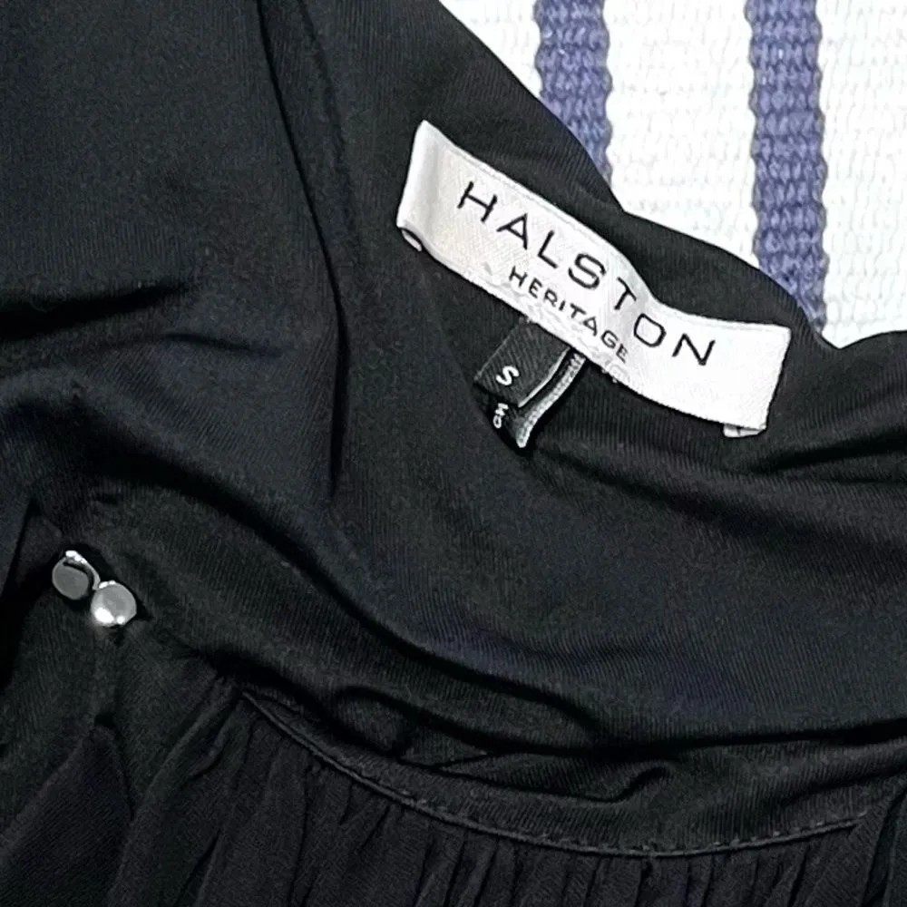 Black One Shoulder Draped Asymmetrical Dress Small - Image 13