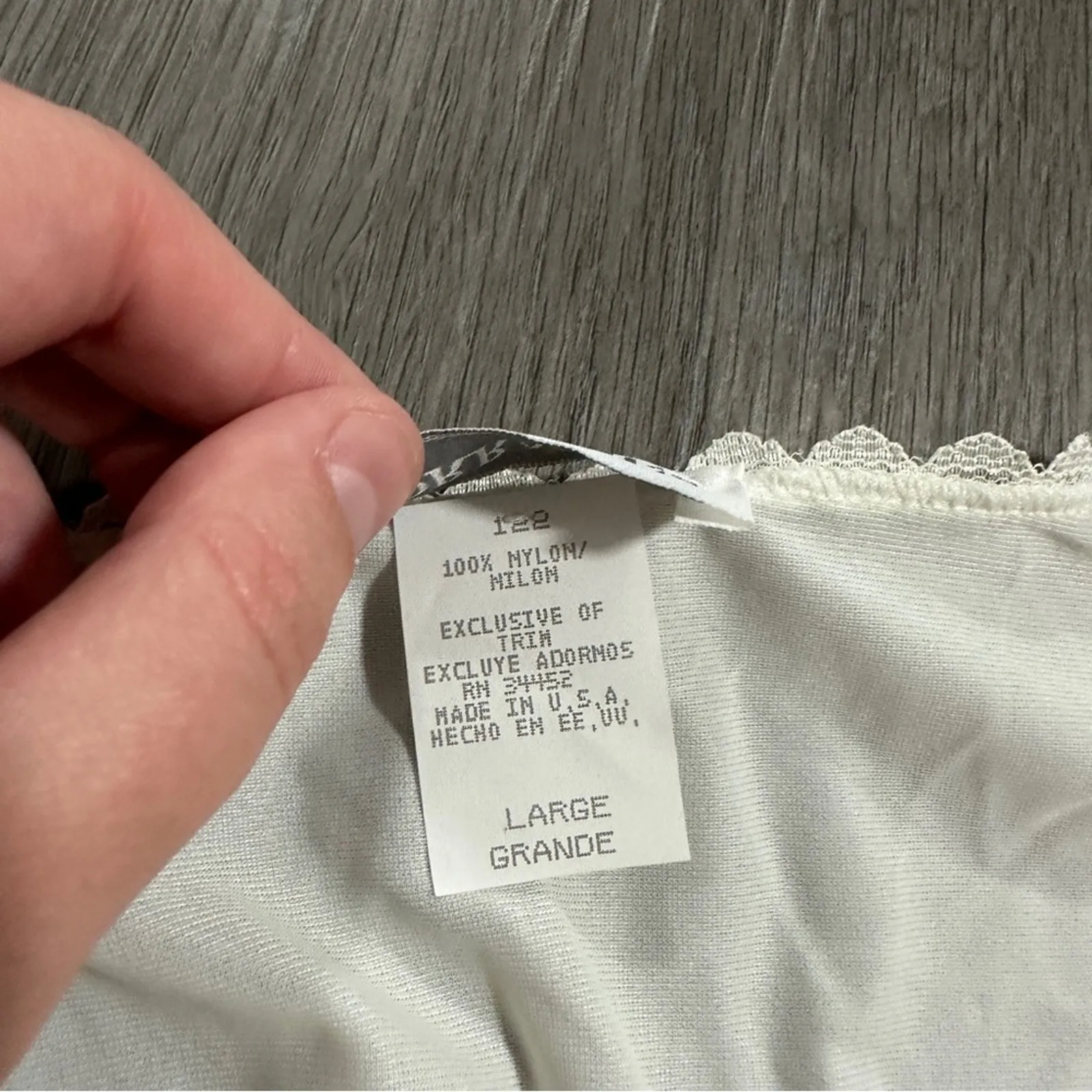 Vintage 70's Lorraine Off White Lace Prairie Cottagecore Button Nightgown‎ Sz L Size L - Image 6