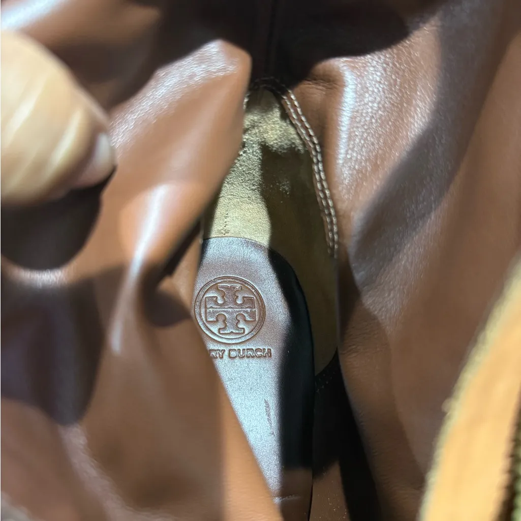 New Tory Burch Huxley Brown Leather Boots Size 11 - Image 7