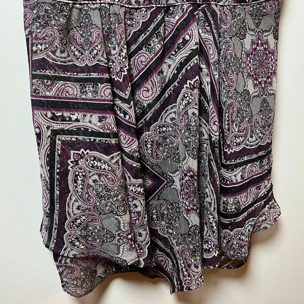 INC Babydoll Top Sparkle Purple Sz 14 Y2K Dark Romantic Fairy Whimsical Feminine - Image 7