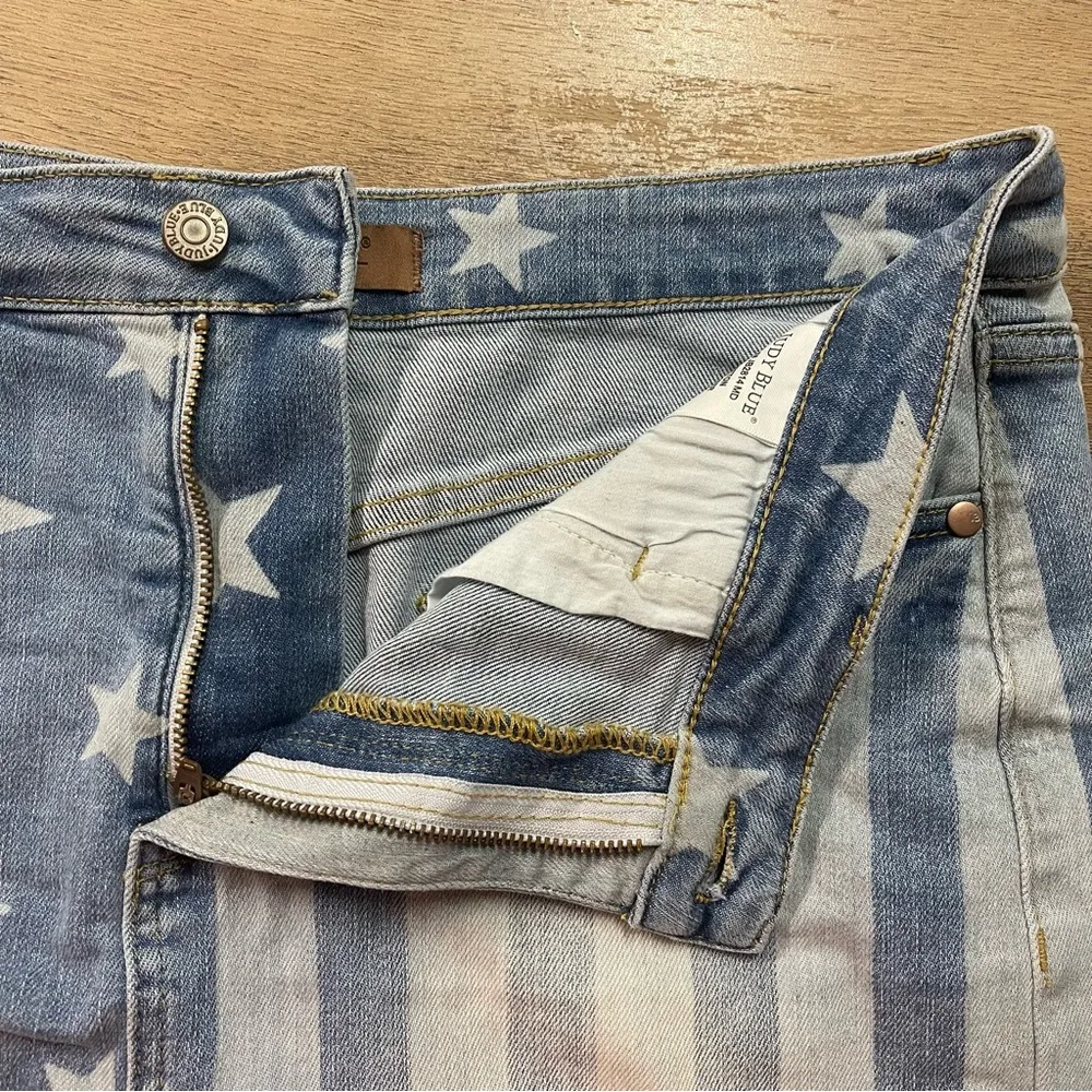 Judy Blue Stars and Stripes High Rise Denim Skirt Women’s Size XL American Flag - Image 8