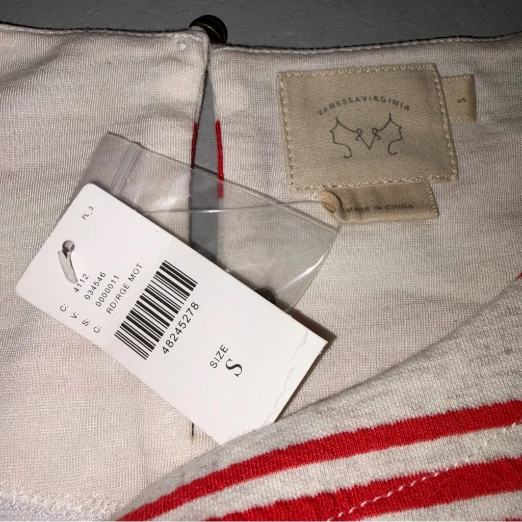 NEW Anthropologie Vanessa Virginia Striped Sleeveless Peplum Top size Small - Image 7