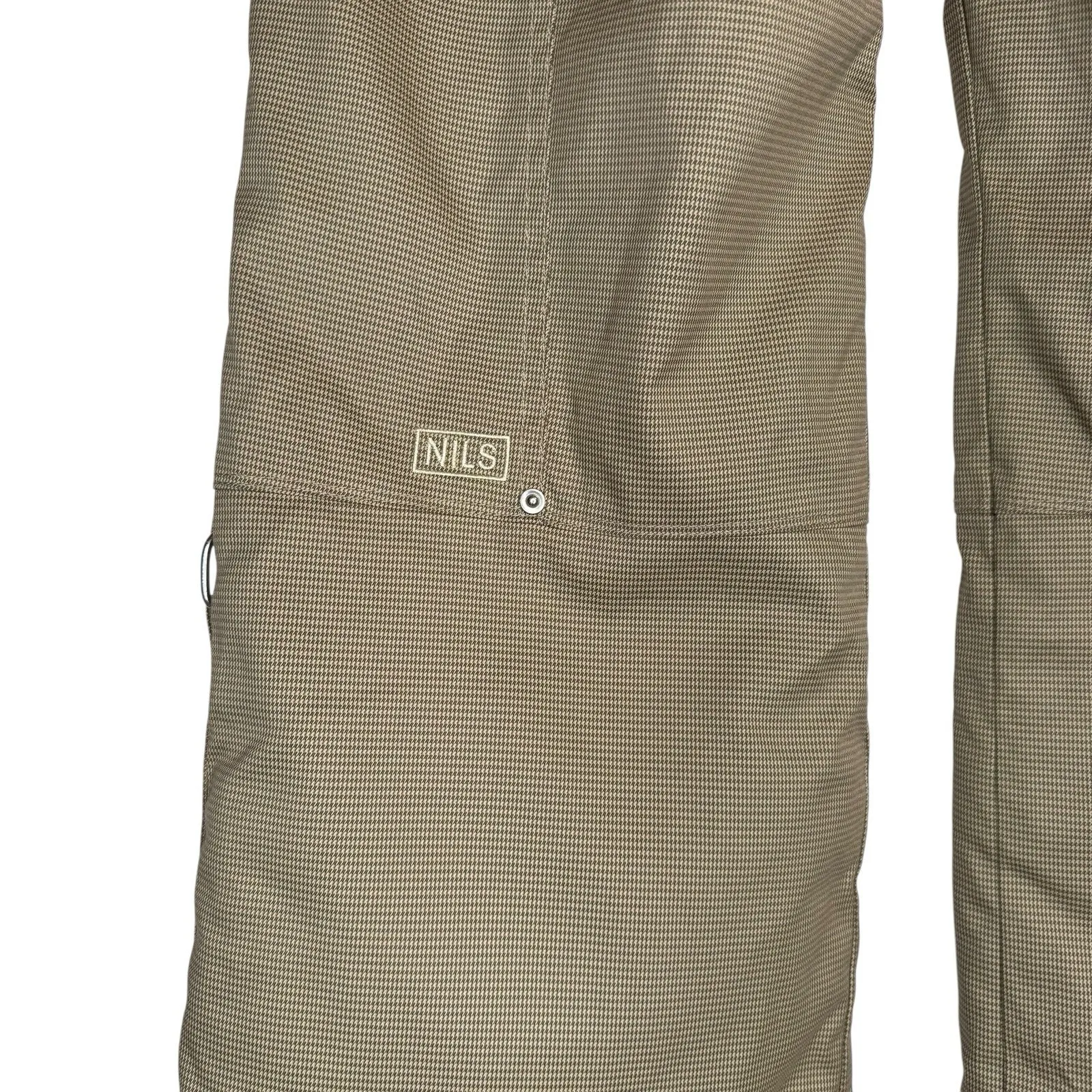 NWOT NILS Sportswear‎ Houndstooth Button Insulated Ski Snowboard Snap Pants 10 Tan - Image 6