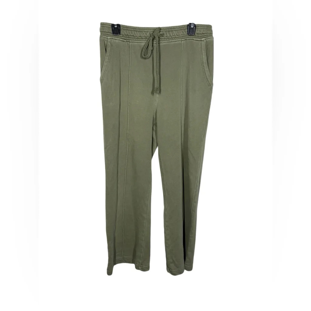 Anthropologie Daily Practice Moss Green Pintucked Column Lounge Pant Size Small - Image 3
