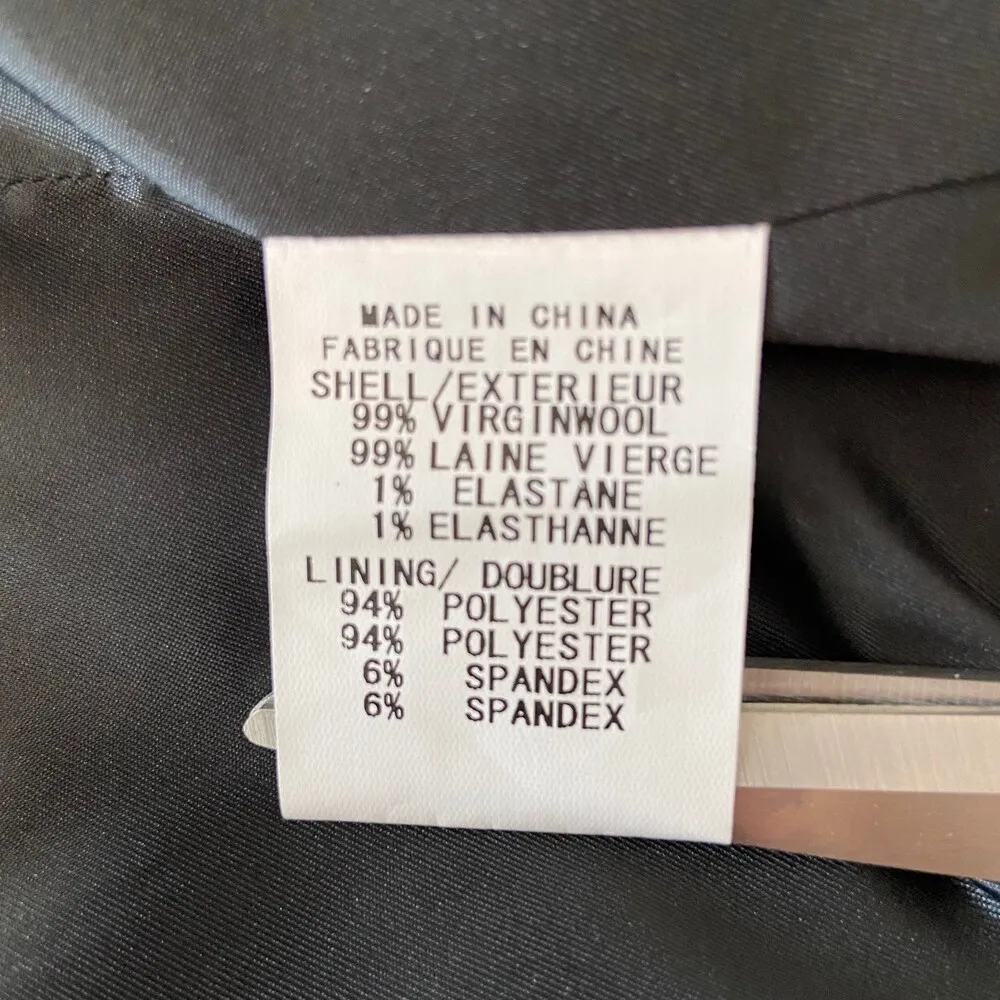 Theory Black Brown Pinstripe Blazer Sz 0 - Image 7