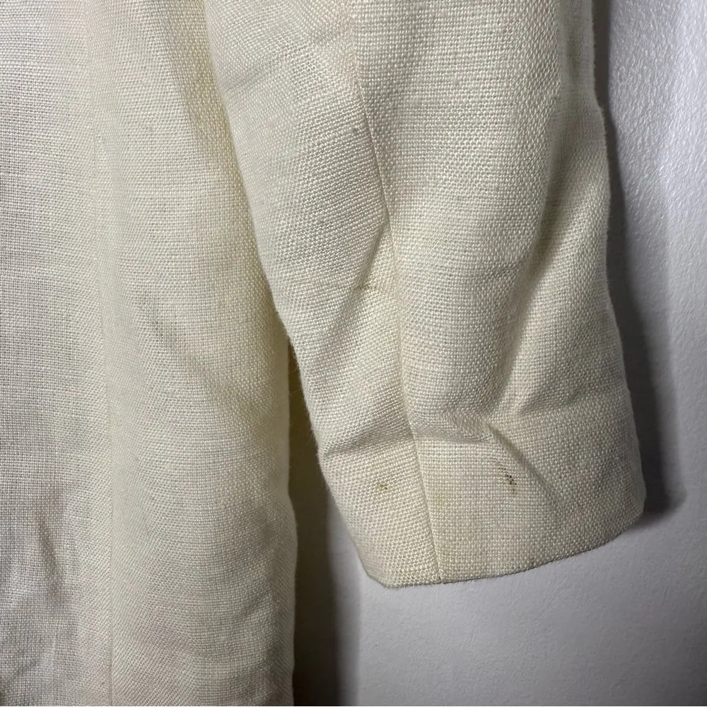 Emerson Fry Linen Blazer Wingtip 2 Dinner Jacket Size 0 White - Image 6