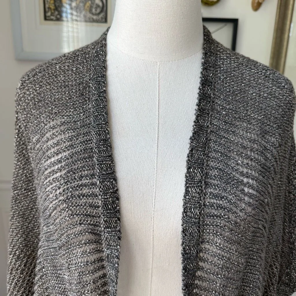 Eileen Fisher Bronze Variegated Links Sparkle Shimmer Knit Oval Cardigan $278 XL - Image 3