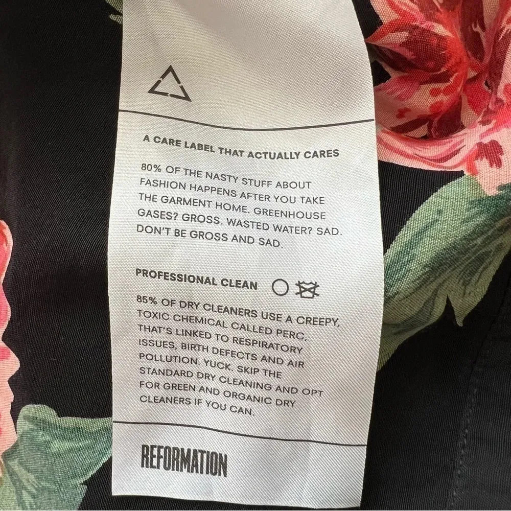 Reformation Women’s Bouquet Jacket Black floral print Made in the USA - Image 12