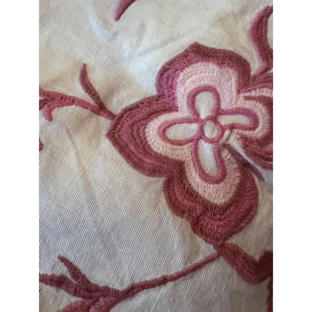 Calypso St. Barth Cotton/Flax Blend pull over embroidered L STUNNING - Image 4