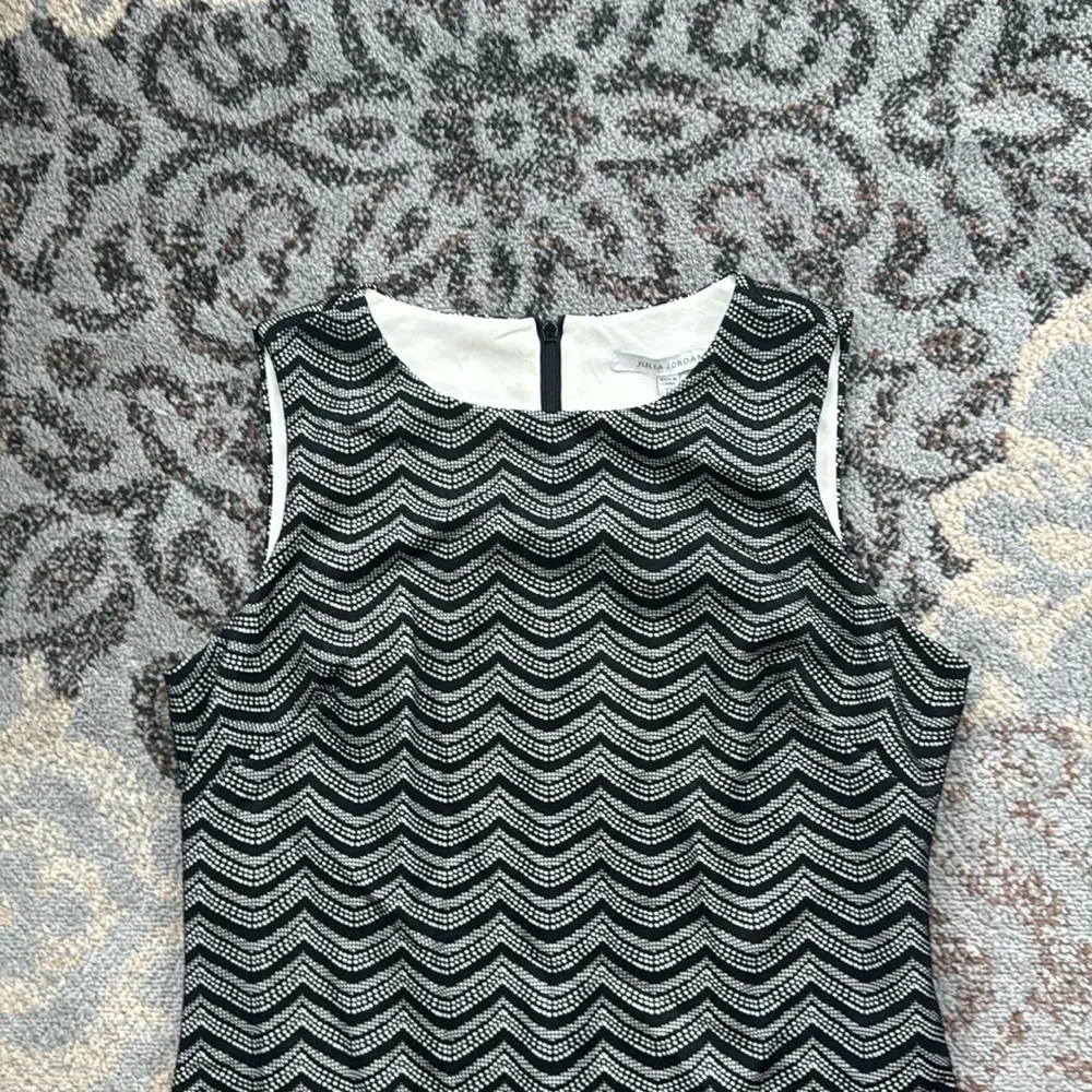 Julia Jordan Lace Fringe Hem Dress Black White 12 - Image 6